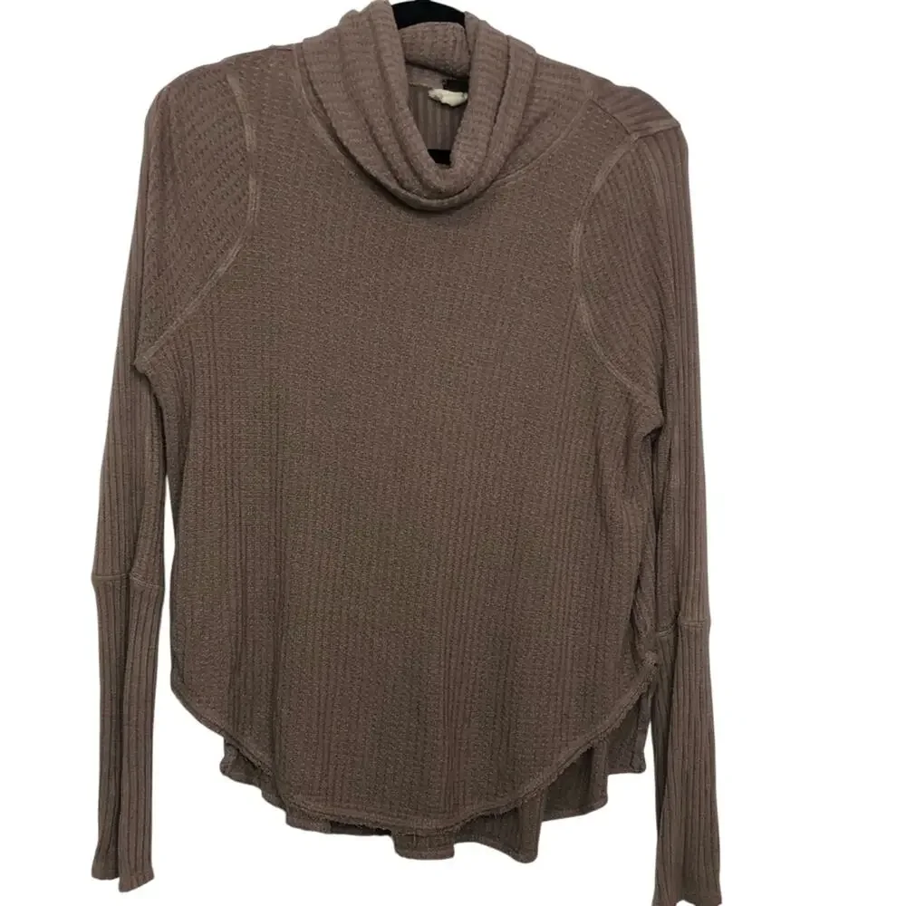 We The Free Turtleneck Waffle Knit Thermal Sweater Womens S Fall Maeve Boho
